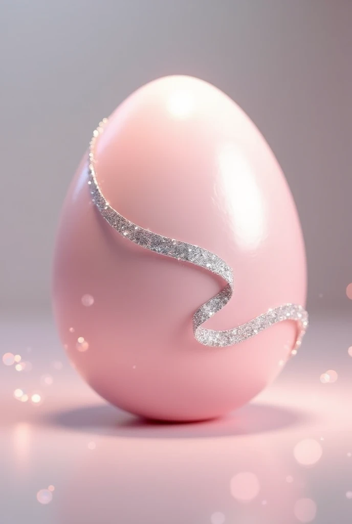 Pink Egg with silver ribbon in the middle (elegant egg)