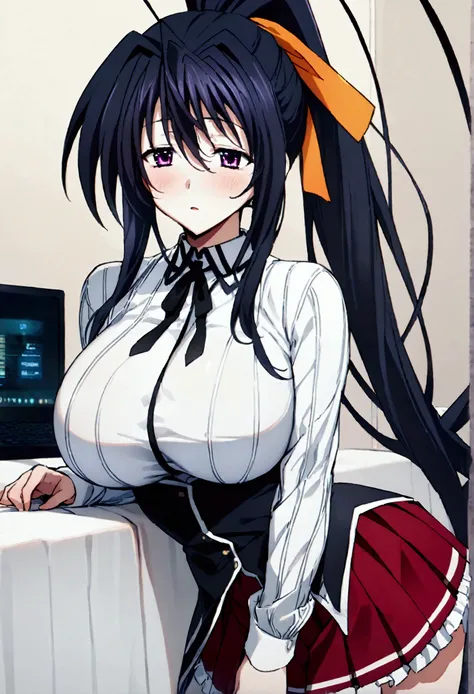 browsing caution,masterpiece,highest quality,high resolution,very detailed,himejima akeno\(high school dxd\),black hair、purple e...