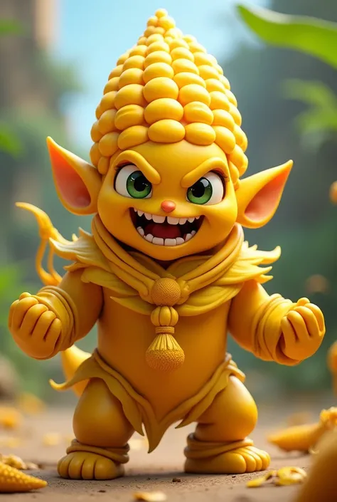 Yellow warrior animated corn cob type 