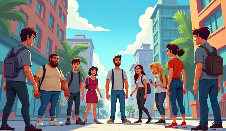 Ilustrasi Animated of people looking for three people and they also recruit three other people