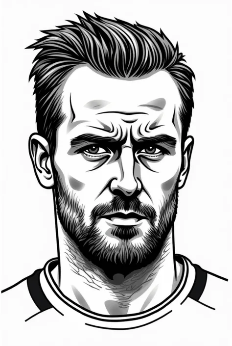 Harry Kane in a tattoo outline style