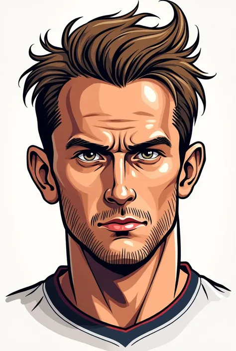 Harry kane in a cartoon outlined style for tattoo