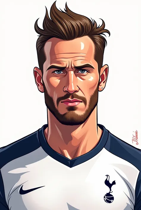 Harry Kane in a cartoon outlined style

