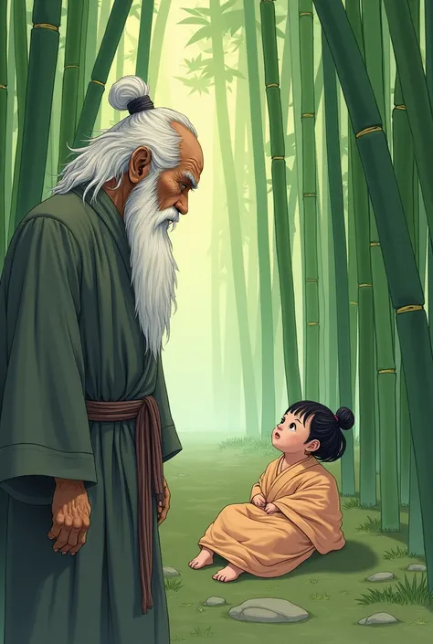 The 9th century Japanese 
The old man saw little baby girl in the bamboo segment 