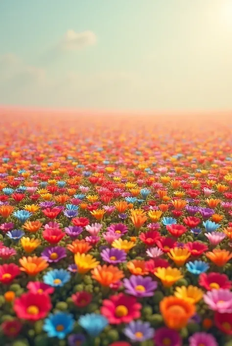 Many class and colourful mini flowers in the ground plain surface