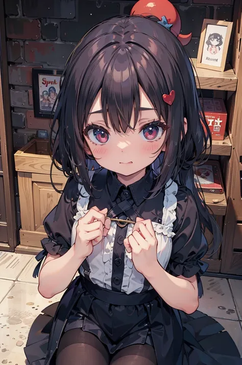 absurd, absolute resolution, incredibly absurd, super high quality, super detailed, official art, unity 8k wall, masterpiece
BREAK
One , innocent, little devil, small and young toddler, blush