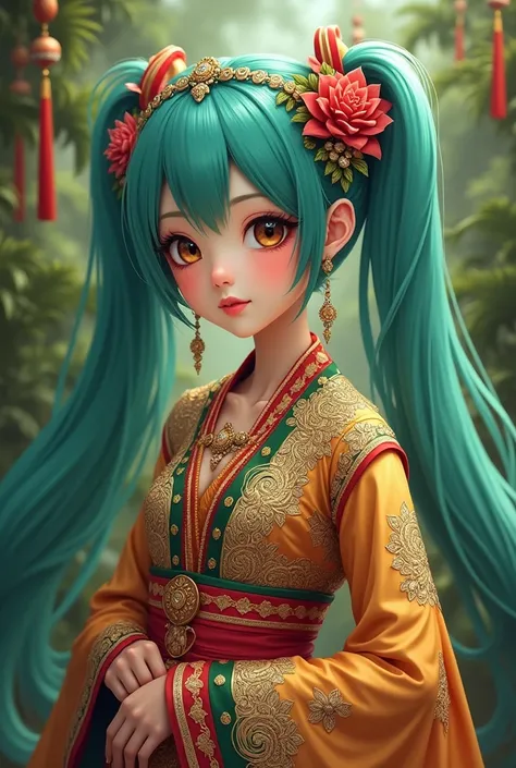 miku in malay dress
