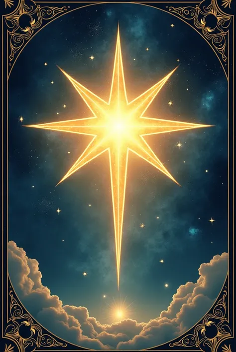 Star Tarot Card: A large star in the center