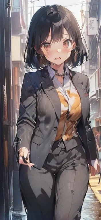 (must be follow these prompts:2.2),masterpiece,best quality,extremely detailed,(in her clothing:3.0),(in her formal styled business suit clothing:2.6),(adorable girl:2.5),(displayed one girl on single picture:2.4),(black hair:2.1),(lower height:2.3),(A sma...