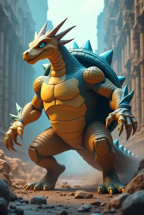 Charizard fusion  lucario and blastoise