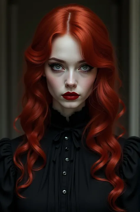 A red hair gothic girl