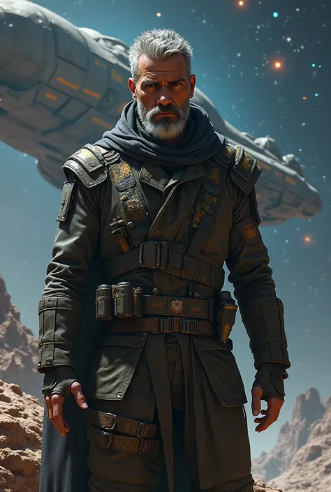 A science fiction space pirate officer