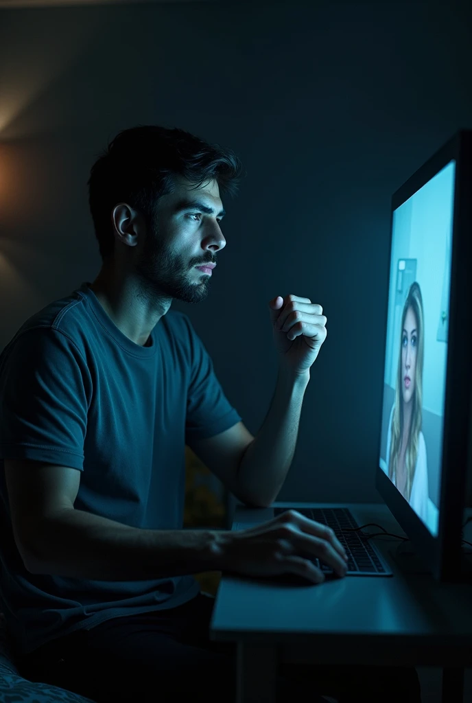 A man who is watching porn