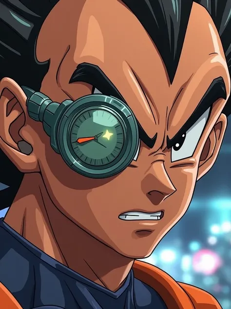 a close up of a cartoon character with a clock on his face, highly detailed portrait of goku, epic video game art, broly, vegeta, 4k detailed art, goku in fortnite, dragon ball artstyle, ultra detailed game art, ultra mega detailed, ultra mega super hyper ...