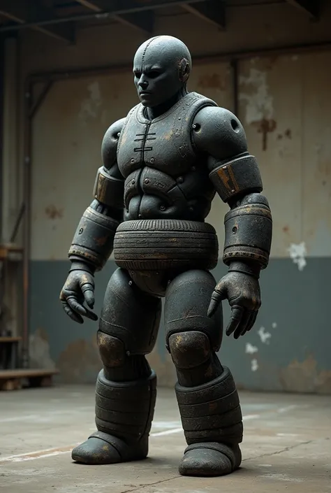 Martial art dummy created from tyres 
