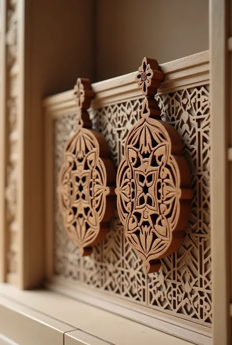 Wooden earrings inspired by Soltanieh Dome