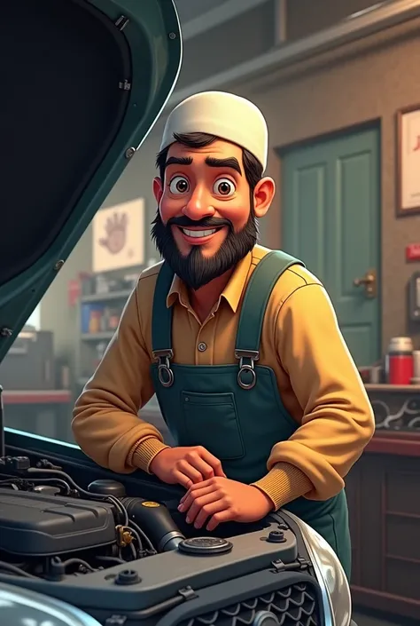 An animated image of a Normal Muslim mechanic 

