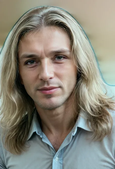 Russian movie actor long haired blond handsome guy