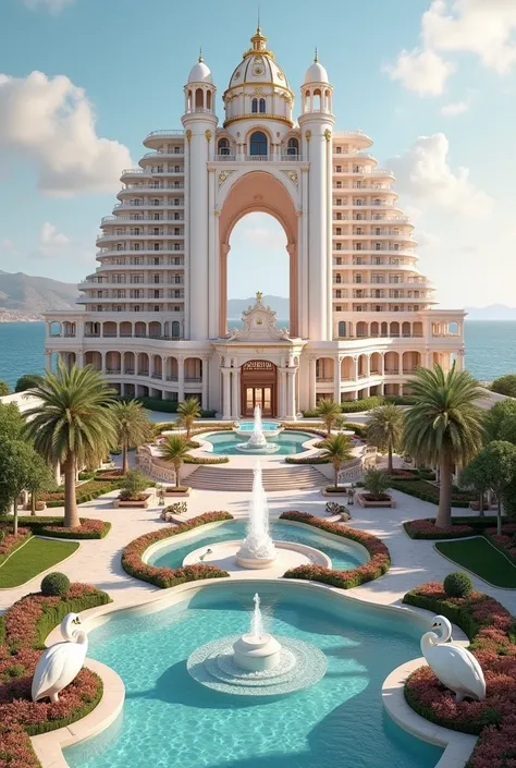 FULL PICTURE OF MOST LUXURY HOTEL EMPIRE.MEDITERRANEAN MIX WITH EUROPEAN. THE THEME COLOR IS IVORY, GOLD, SOFT PINK AND WHITE!!!!!! 🦢🦢🦢🦢🦢🦢