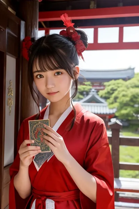 Shrine maiden、20-year-old、dragon、Fortune telling images、Shaved head