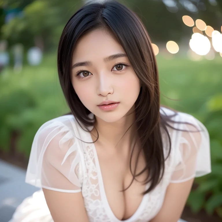 (nsfw:1.2)、(Highest quality:1.5), (Genuine:1.5), (1 person:1.5), Medium Shot, (Very detailed), (High resolution), 8k, Medium chest, Natural color lip, Japanese women, 1 girl, Thin eyebrows, Beautiful and elegant face, Cute Face, アーチ型 Thin eyebrows, (big, B...