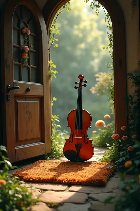 Doormat with violin sound