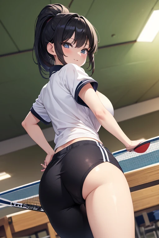 ((Lower Body、Polo shirt、Sports pants、Shooting from below))、(((Accentuate your butt、Show your ass)))、Highest quality, 8k, masterpiece :1.3)), whole body, Sharp focus :One Girl,Glowing Skin,SSexy pose,Highest quality,Tabletop,shape,Very delicate and beautifu...