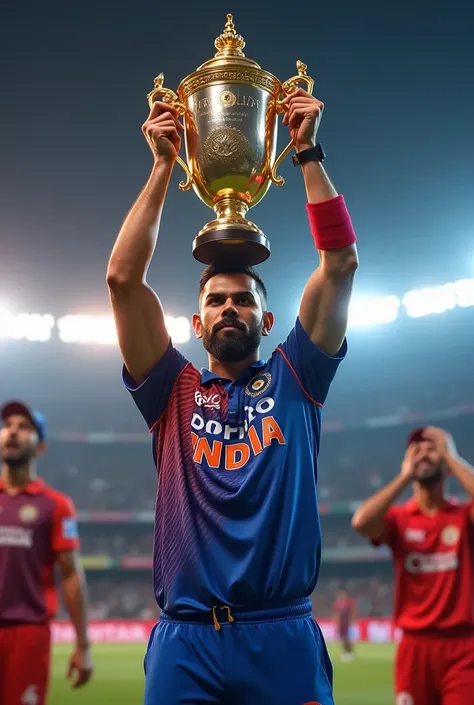 Virat kohli with IPL trophy