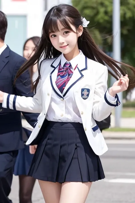 Cute Girls､high school girl､Idol､uniform､blazer､mini skirt､See-through､Fluttering in the wind