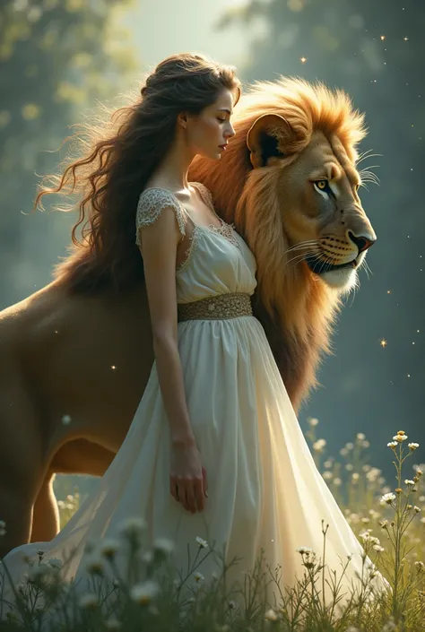 Aquarius as a woman tames a lion.
The lion protects the woman