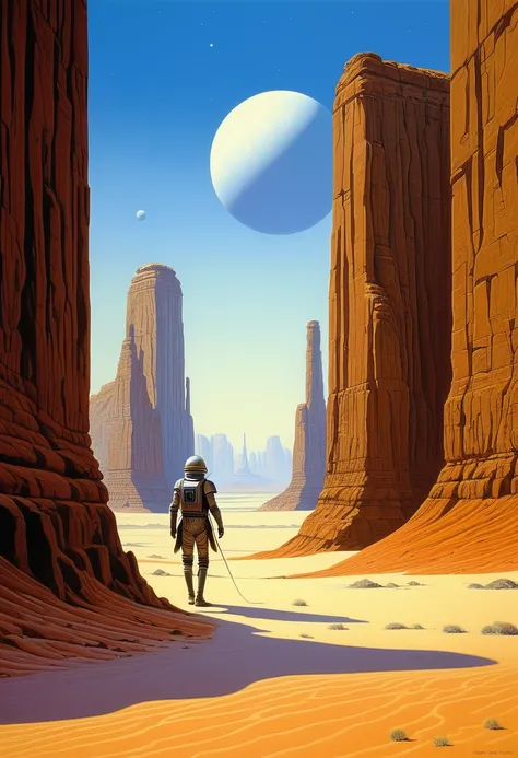 surreal desert, by Ralph McQuarrie.
(best quality, masterpiece), very aesthetic, perfect composition, intricate details, ultra-detailed, vivid colors