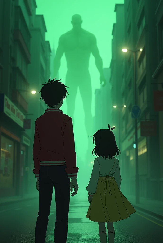 A green mist fills the city，The black-haired man in red turned to look at the black-haired sister in yellow skirt，The younger sister looked back。The title says：Otherworldly invasion：I can copy the other party&#39;s abilities