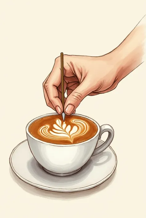  Coffee art hand drawing