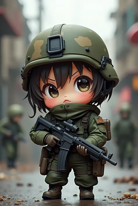 A cute chibby special forces soldier 