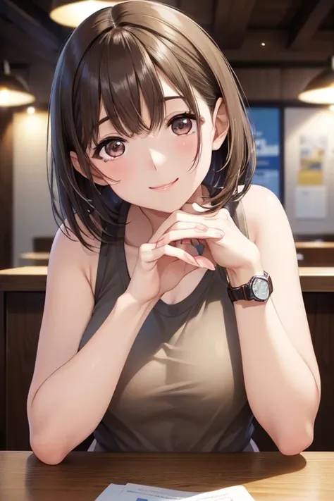 anegasaki nene、Shiny brown hair, short hair, (Beautiful brown eyes、Sparkling eyes, Fine grain)、smile、Ultra-detailed eyes、Very detailed顔, Very detailed目,



(masterpiece, Highest quality, Very detailed, High resolution, 4K),(Beautiful attention to detail),(...