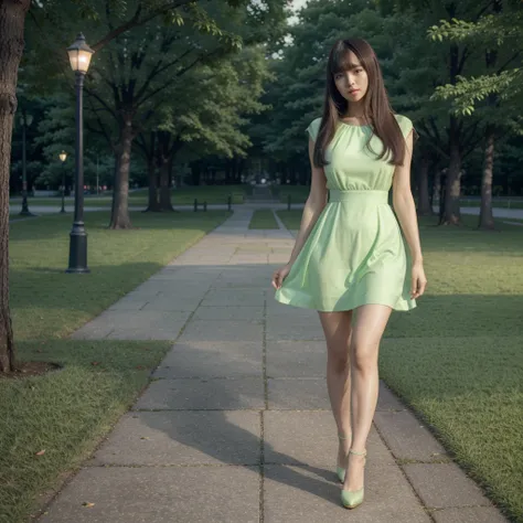 prompt
((best quality)), ((masterpiece)), (detailed), perfect face, image of a beautiful Korean woman, long straight hair with bangs, beautiful neat bright green dress, high heels, walking in the park, night atmosphere,, Photorealistic, photo of overall de...