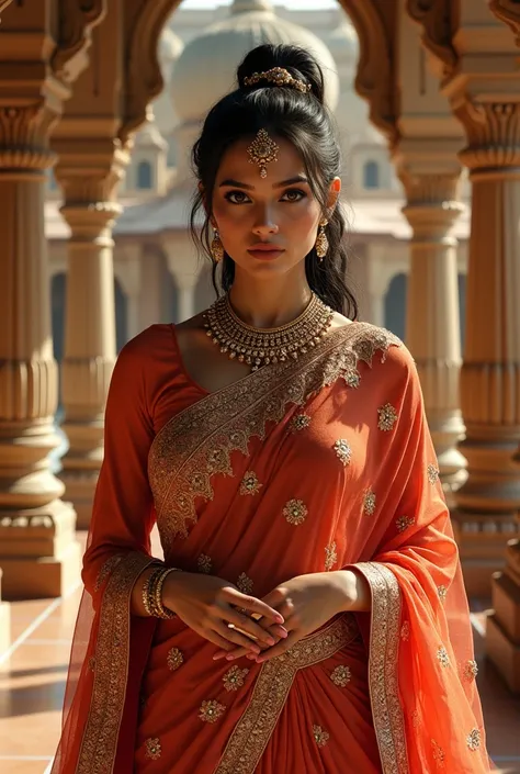 Create a character inspired by the elegance and cultural richness of India, showcasing a confident and stylish individual who embodies both beauty and poise."
