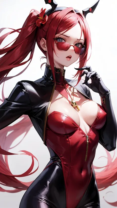 anime, a girl with sunglasses and a red top, "Mulher de anime bonita, Estilo Ross Tran, "Menina Anime, retrato bonito do anime, :: Ross, Tran Ross!!!, retrato detalhado da  do anime, Directed by: Ross Tran, 🌺 CGSetnation, detalhes finos. anime, Artgerm. Hi...