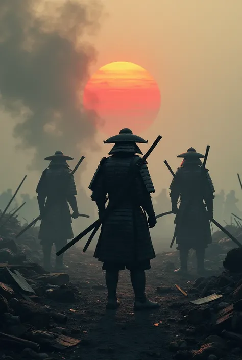 An image of the end of the war and the defeat of the samurai in the 19th century