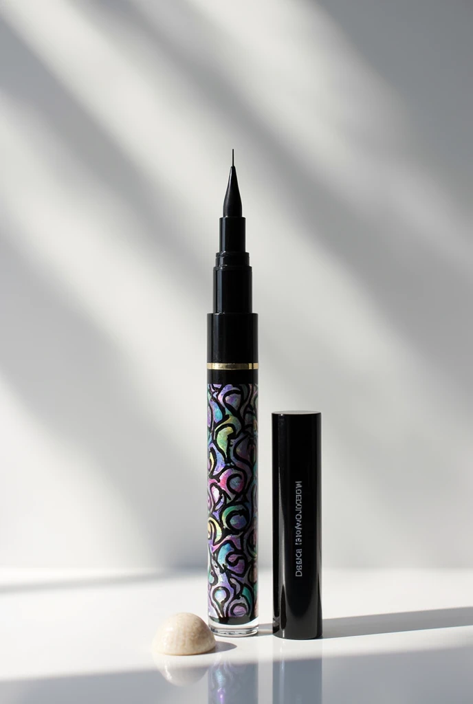 i want a product , eye liner  but with shell pearl design . i want to see the outside and inside . make the eye liner black