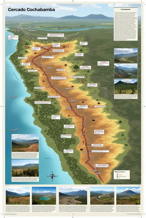 Agricultural production, mining, Livestock and forestry of Cercado Cochabamba with map, little text several images