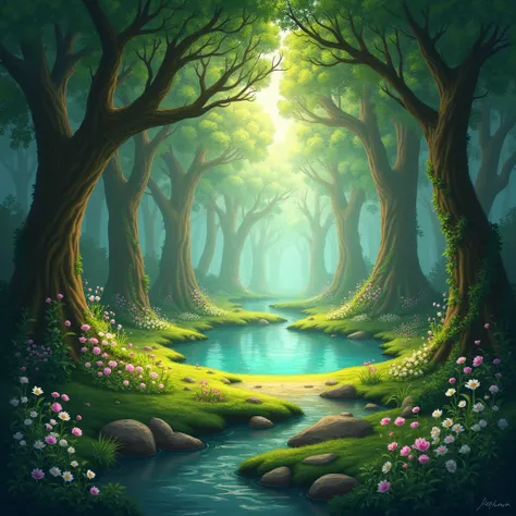 A perfect little round clearing in the dense forest. There is a hidden mystical place of the fairies.