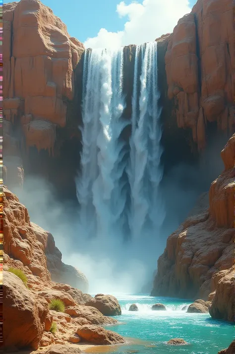 A wonderful waterfall in desert 