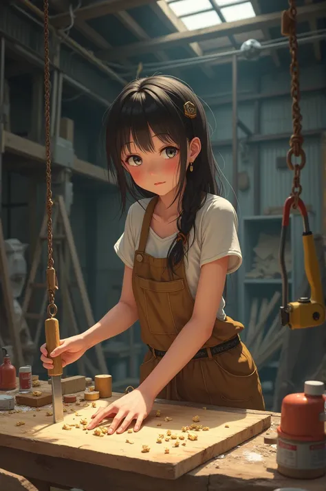 Girl butiful anime carpenter shit in bad 