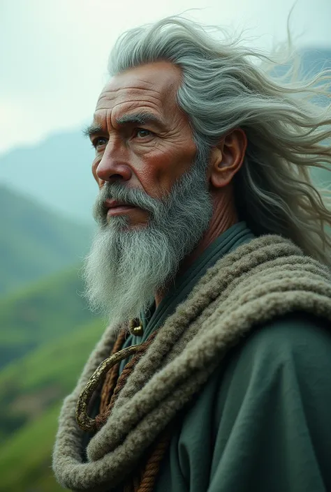 Close up, God of the wind, He lives in the hills. He is not old, he is older. 