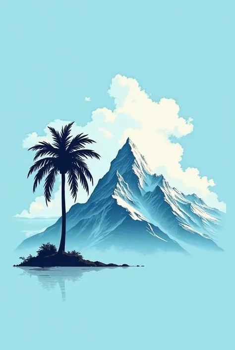 t-shirt design mountain snow palm tree