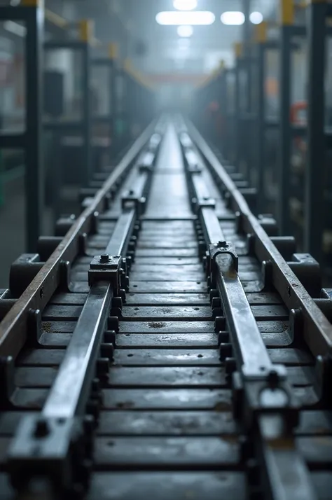 blade cutter on either side of moving conveyor belt tray