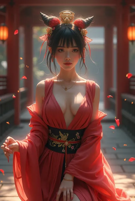 Japanese real women，1，enchanting，Shrine Maiden，Slightly exposed chest，Sexy clavicle，Showing long legs