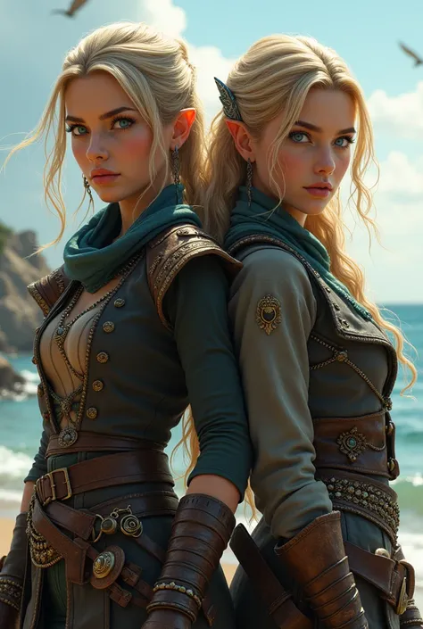 Blonde Pirate Woman with Blonde Elf Warrior