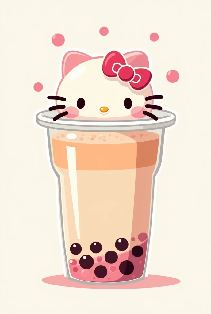 A bubble tea logo that only shows Hello Kitty&#39;s ears with tapioca on top of them